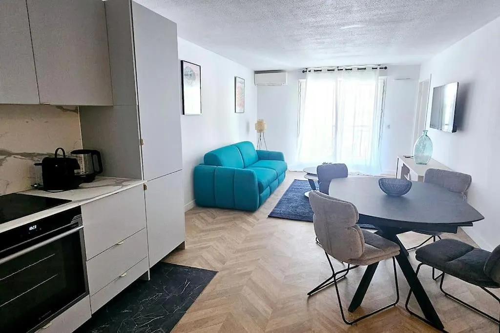 L'Elegant 3P, 2Ch, 2Sdb, Clim, Wifi Gratuit, Parking Prive Apartment Cannes