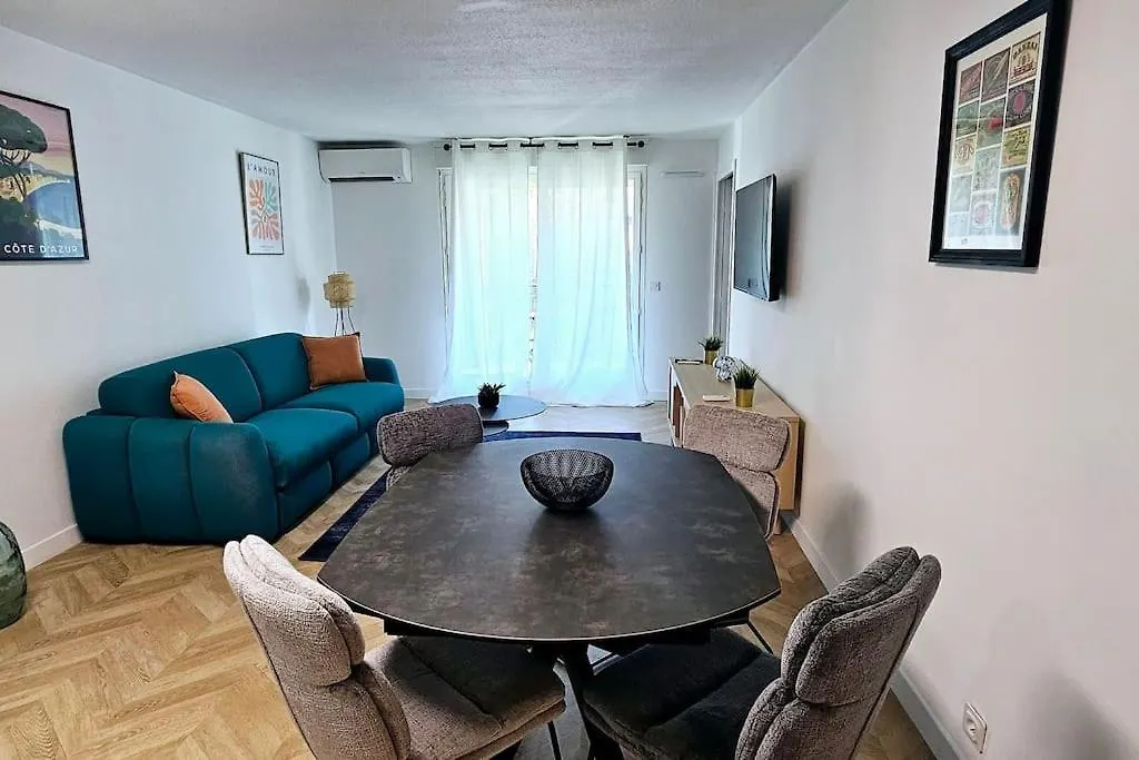 L'Elegant 3P, 2Ch, 2Sdb, Clim, Wifi Gratuit, Parking Prive Apartment Cannes France